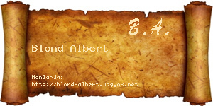 Blond Albert névjegykártya